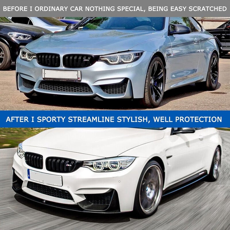 Gear Up Front Bumper Lip Fit for F82 F83 M4 2015-2019,for F80 M3 2015-2018 Carbon Fiber Printing Front Bumper Spoiler Splitter ABS Front Splitter Bumper - Image 2